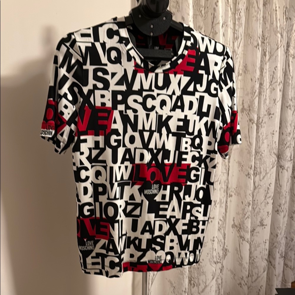 Love Moschino Graphic T-Shirt - Black, White, Red